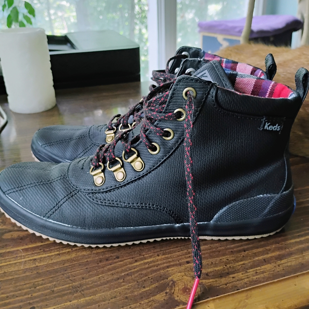 Keds Black Leather Ankle Boots